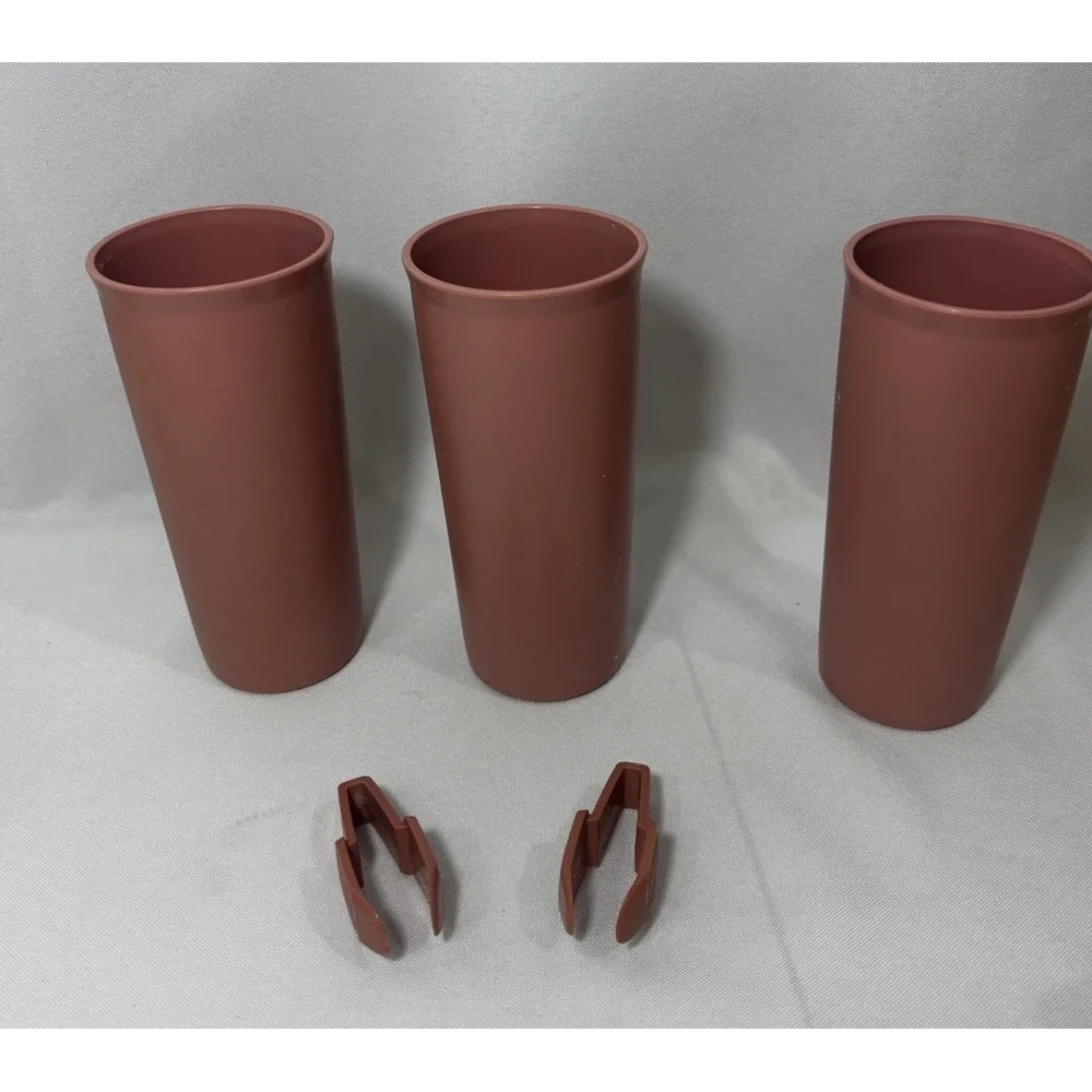 Lot Of 49 Vintage Tupperware Pink Spice Rack with Carousel, Cups, Cereal